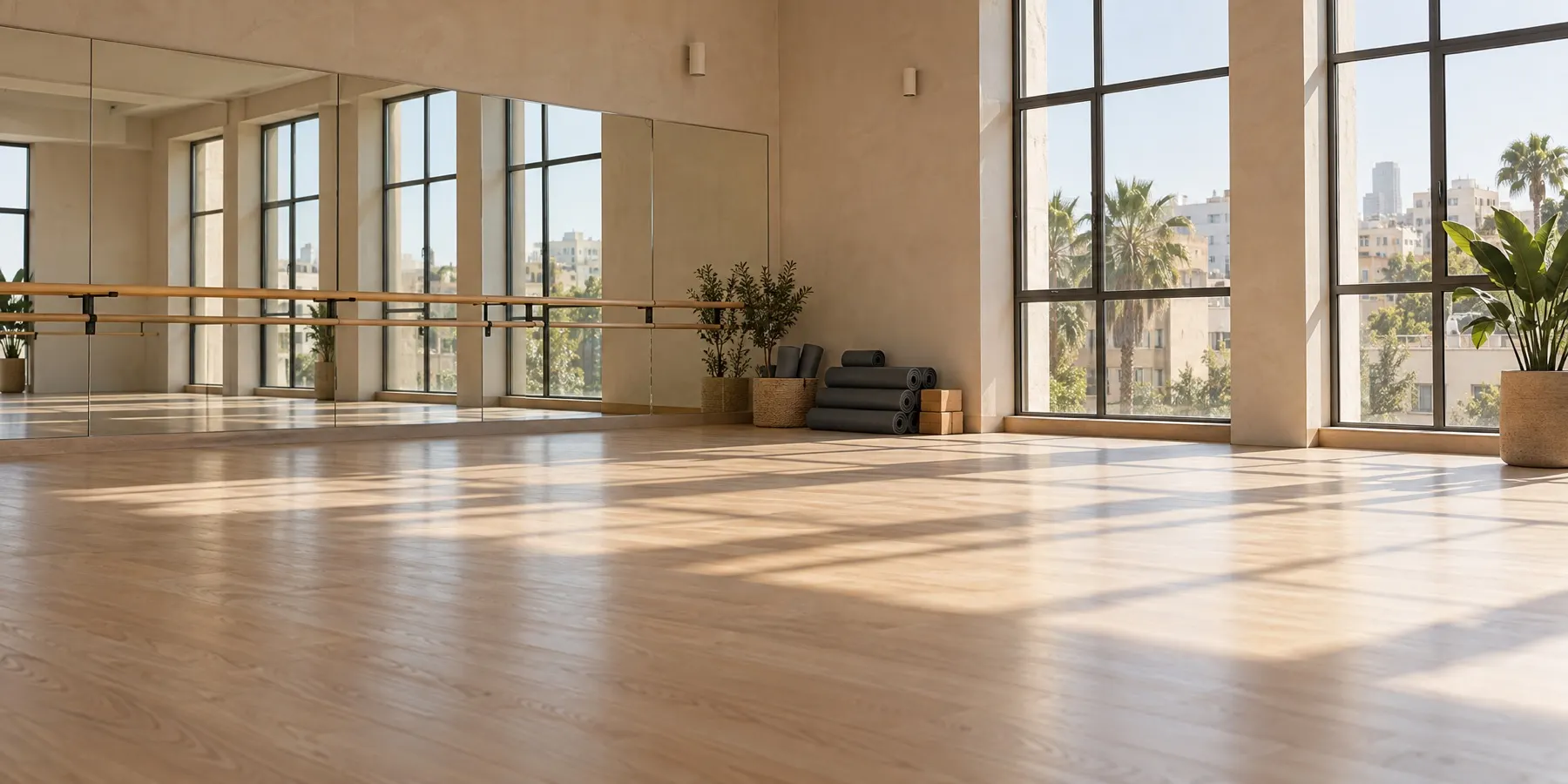 An empty room in midday light.